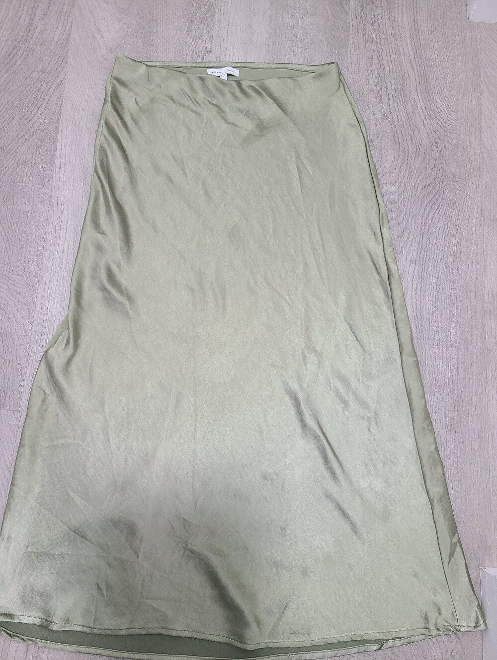 Maison d’Amélie Sage Green Satin Midi Skirt Size 4 Cottagecore 90s Minimalist